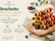 Brochette de fruits & mini pancake au sirop d'érable